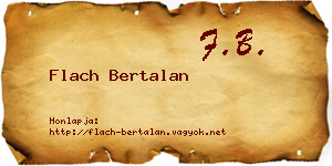 Flach Bertalan névjegykártya